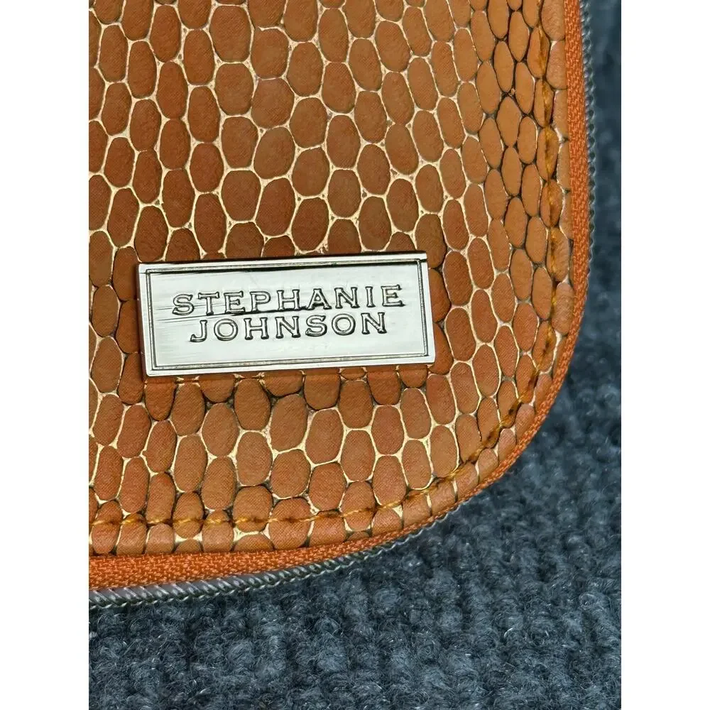 Stephanie Johnson Havana Julianna jewelry case orange zip around